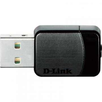 Adaptor wireless D-Link DWA-171 , Dual Band , AC600 , 600 Mbps , Negru